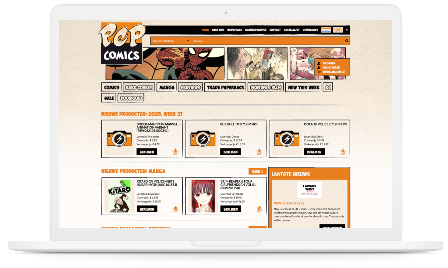 Pepcomics macbook mockup